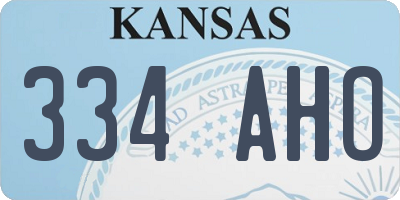 KS license plate 334AHO