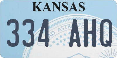 KS license plate 334AHQ
