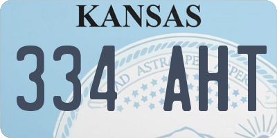 KS license plate 334AHT