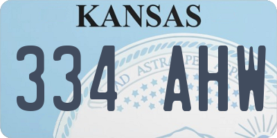 KS license plate 334AHW