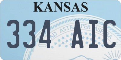 KS license plate 334AIC