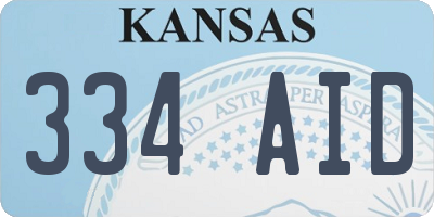 KS license plate 334AID