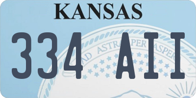 KS license plate 334AII