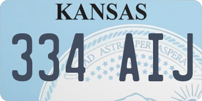 KS license plate 334AIJ