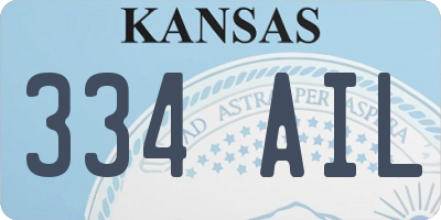 KS license plate 334AIL