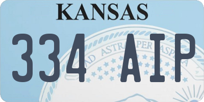 KS license plate 334AIP