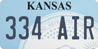 KS license plate 334AIR