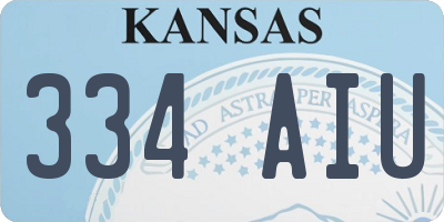 KS license plate 334AIU
