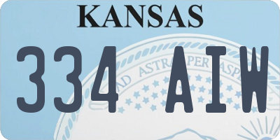 KS license plate 334AIW