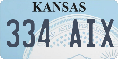 KS license plate 334AIX
