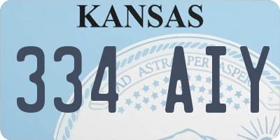 KS license plate 334AIY