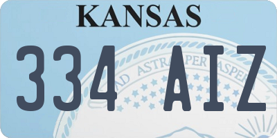 KS license plate 334AIZ