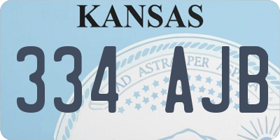 KS license plate 334AJB