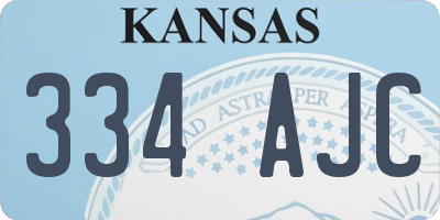 KS license plate 334AJC