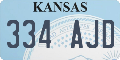 KS license plate 334AJD