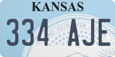 KS license plate 334AJE