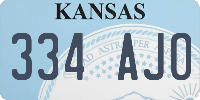 KS license plate 334AJO