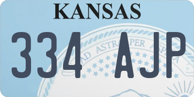 KS license plate 334AJP