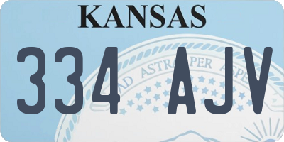 KS license plate 334AJV