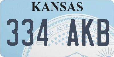 KS license plate 334AKB
