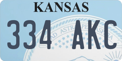 KS license plate 334AKC