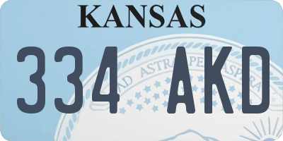 KS license plate 334AKD