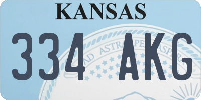 KS license plate 334AKG