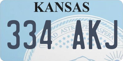 KS license plate 334AKJ