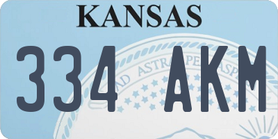 KS license plate 334AKM
