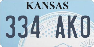 KS license plate 334AKO
