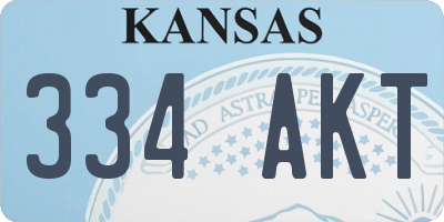 KS license plate 334AKT