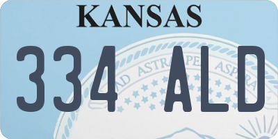 KS license plate 334ALD