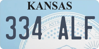 KS license plate 334ALF