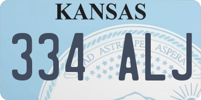 KS license plate 334ALJ