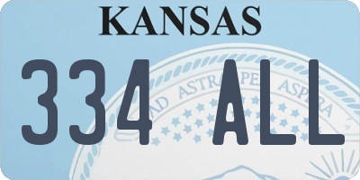 KS license plate 334ALL