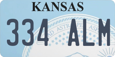 KS license plate 334ALM