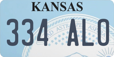 KS license plate 334ALO