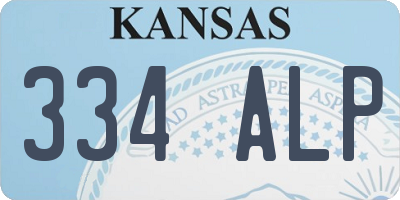 KS license plate 334ALP
