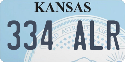 KS license plate 334ALR