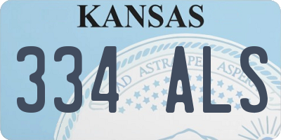 KS license plate 334ALS