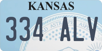 KS license plate 334ALV