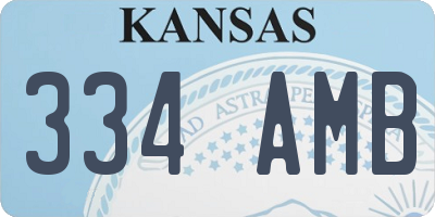 KS license plate 334AMB