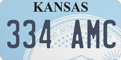 KS license plate 334AMC