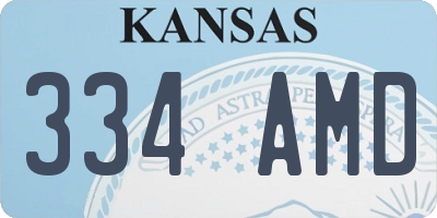 KS license plate 334AMD