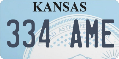 KS license plate 334AME