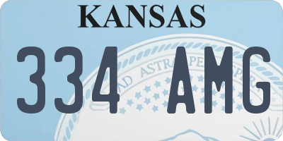 KS license plate 334AMG