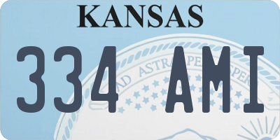 KS license plate 334AMI