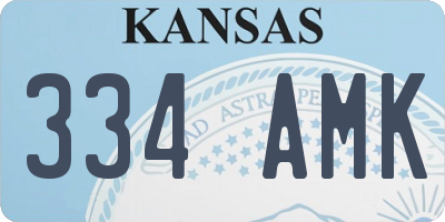 KS license plate 334AMK