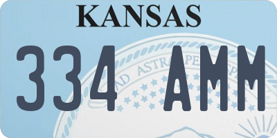 KS license plate 334AMM