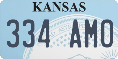 KS license plate 334AMO